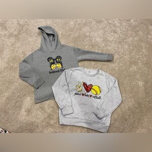 Custom girls softball sweatshirts. Size 10